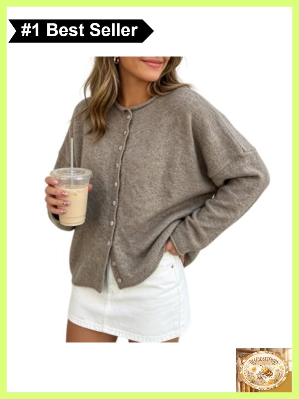 Women's Knit Cardigan Sweater Long Sleeve Button Down Loose Top